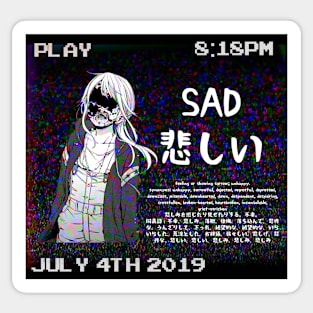 SAD VHS SAD JAPANESE ANIME AESTHETIC Sticker